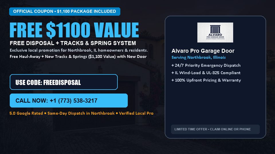 FREE Old Door Haul-Away & Heavy-Duty Tracks in Northbrook, IL - Alvaro Pro Garage Door