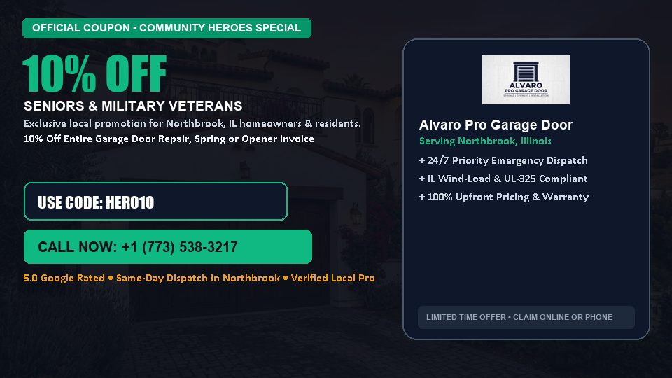 10% OFF Senior, Military & First Responder Discount in Northbrook, IL - Alvaro Pro Garage Door